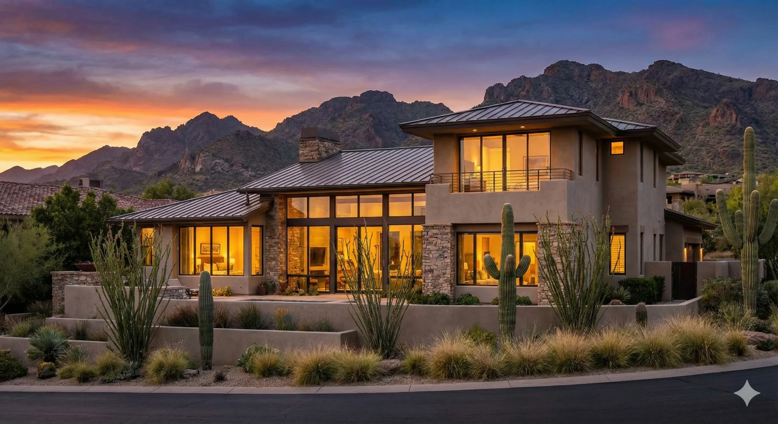 Luxury single family home in DC Ranch North Scottsdale with desert landscape and mountain views