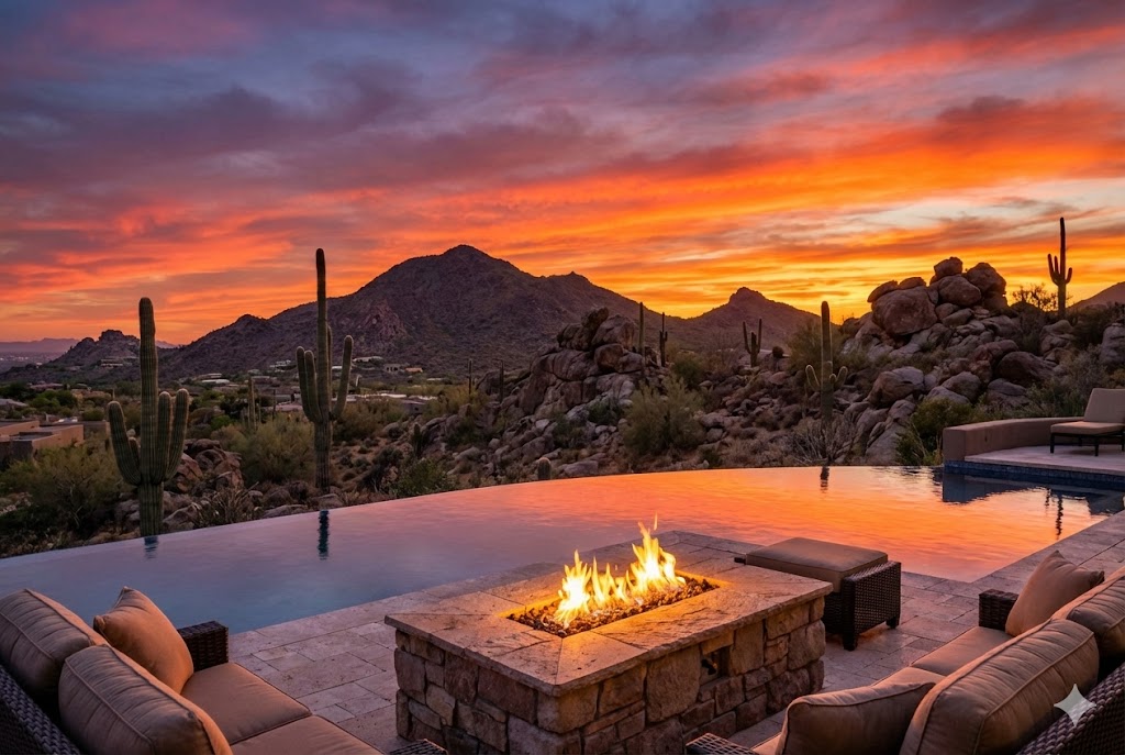 Panoramic Black Mountain views from luxury estate in Stagecoach Pass Cave Creek Arizona