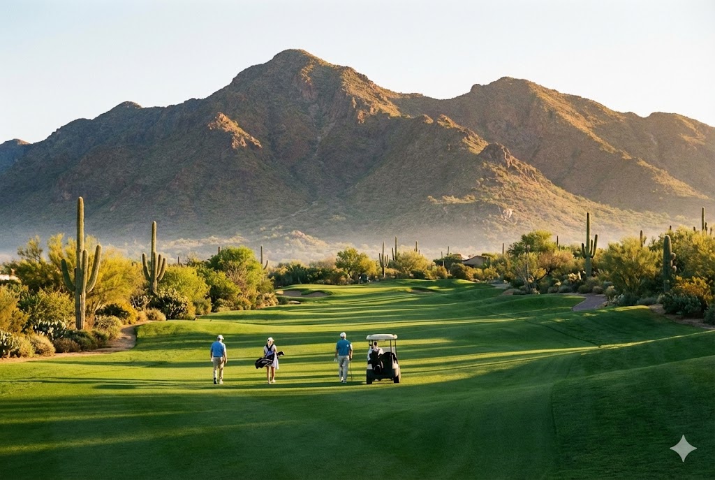 Rancho Mañana Golf Club championship course in Cave Creek Arizona with desert landscape and mountain views