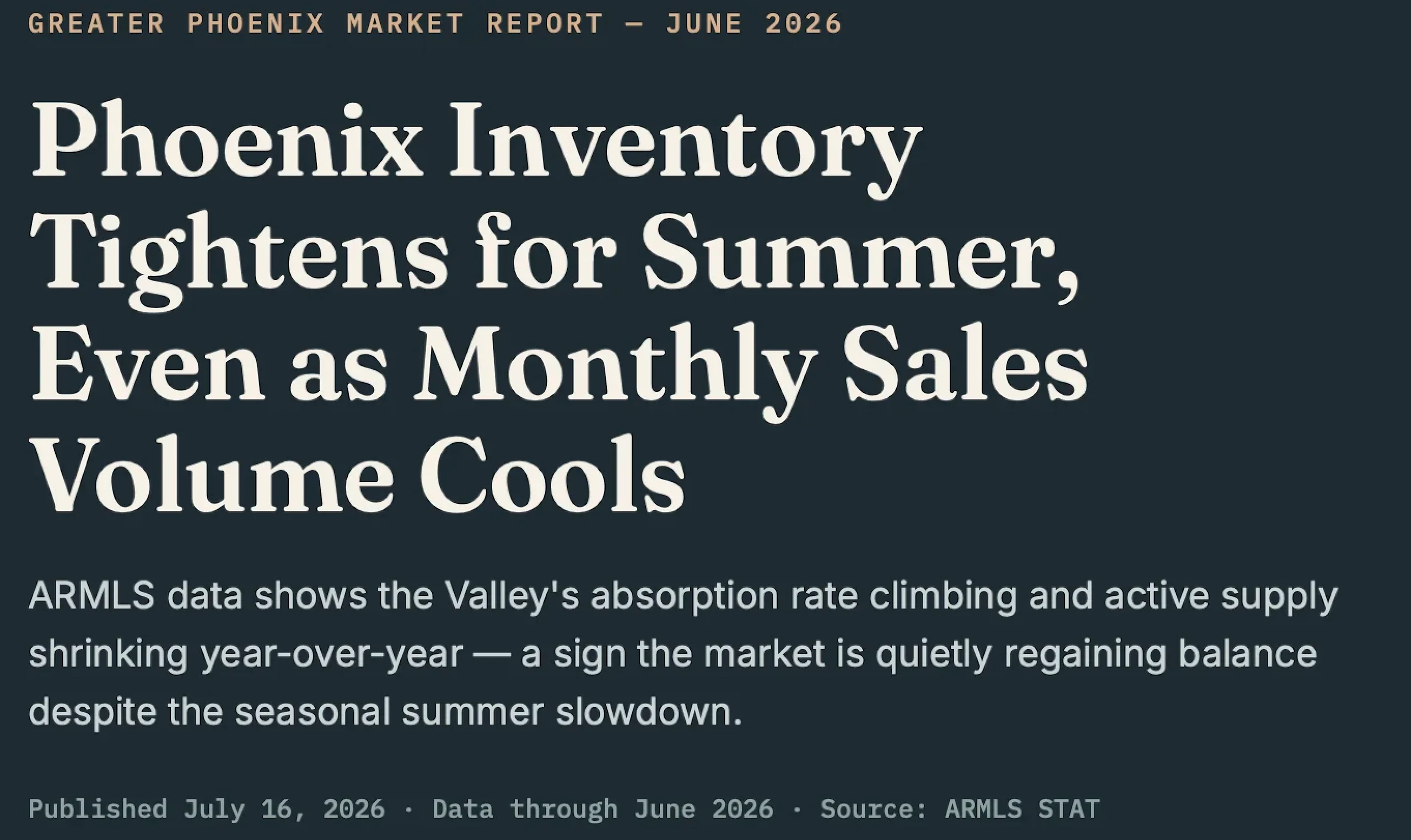 June 2026 Phoenix Housing Market Update