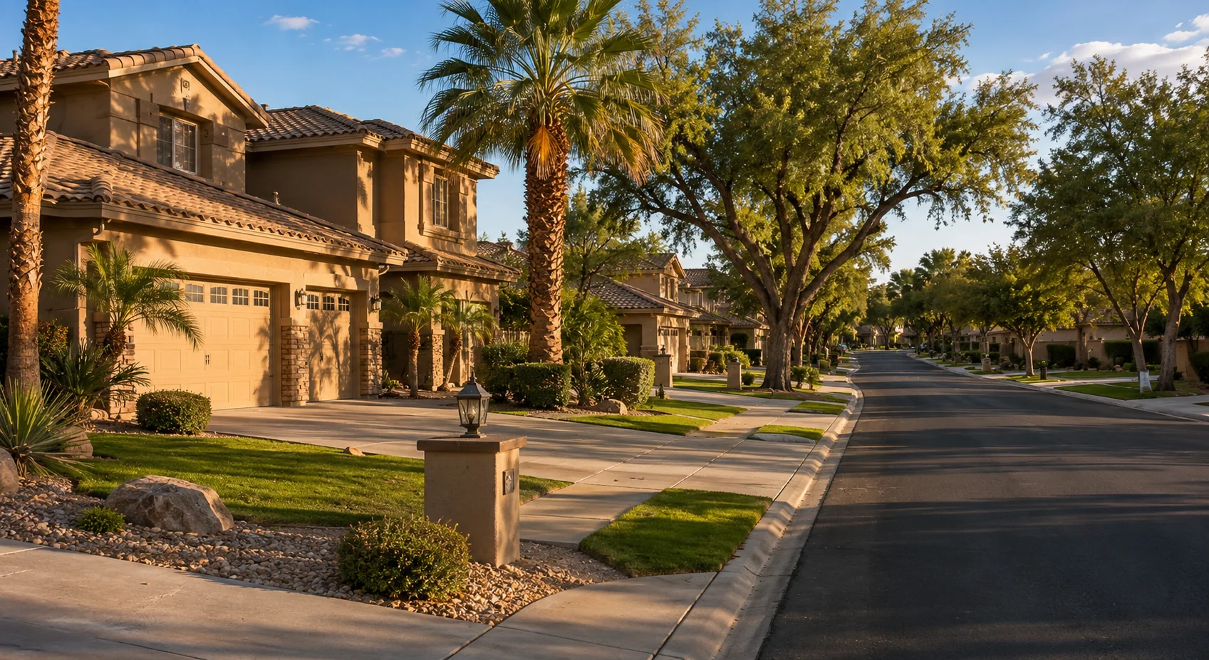 Warner Ranch South Tempe neighborhood with spacious homes and mature landscaping