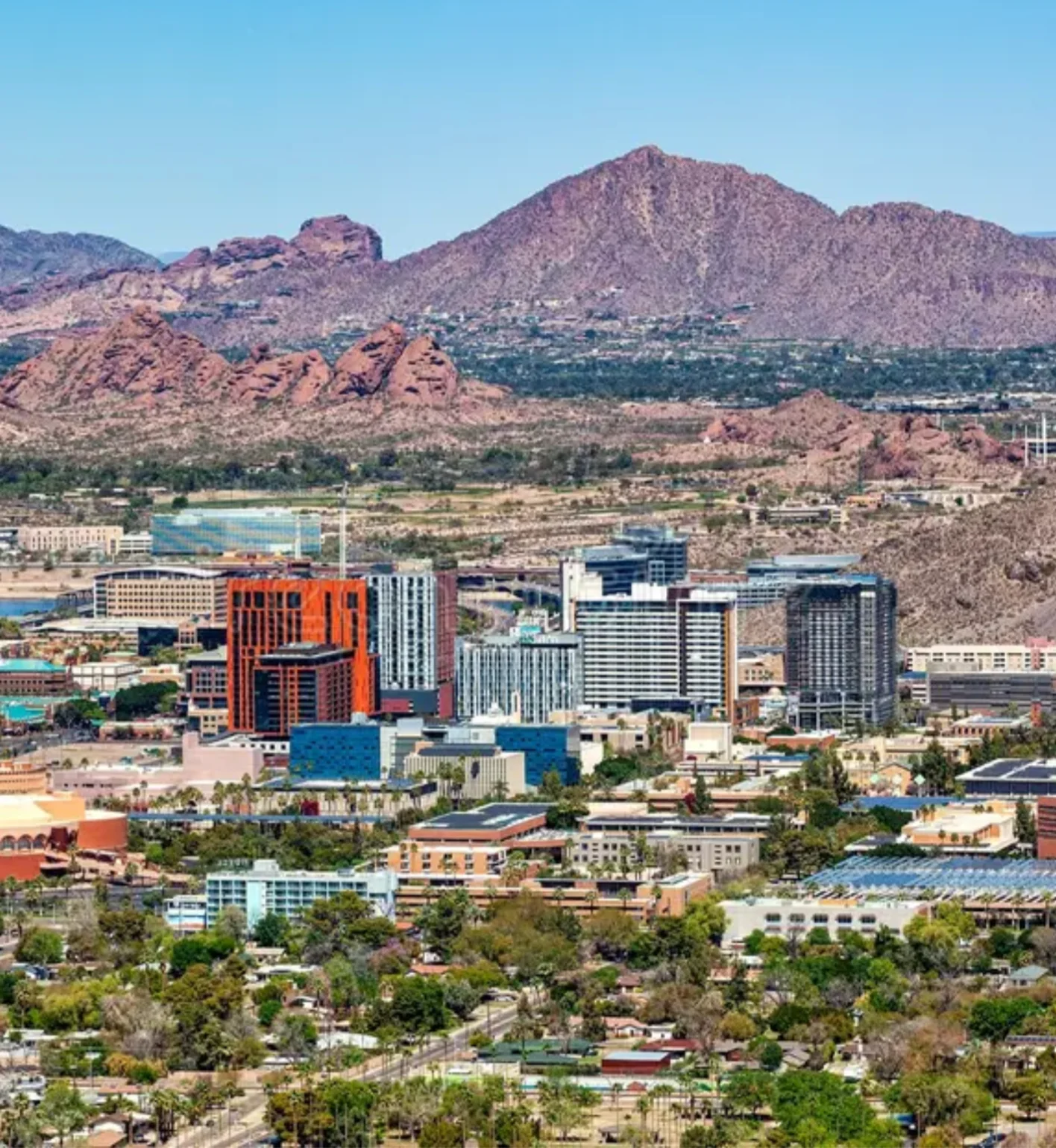 Phoenix Arizona Camelback Mountain with Downtown Phoenix