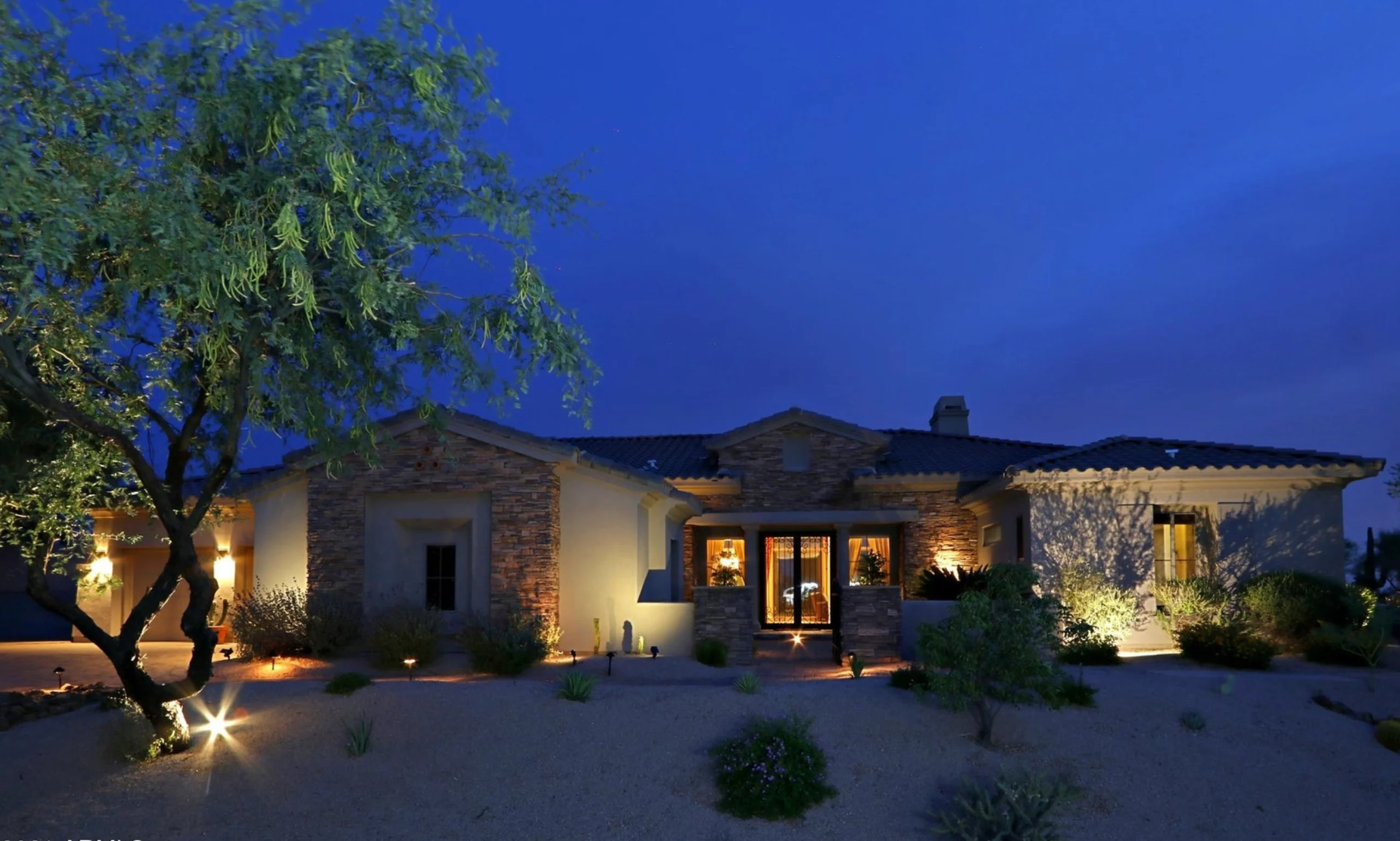 Scottsdale Home Night Time Front Phoenix Real Estate